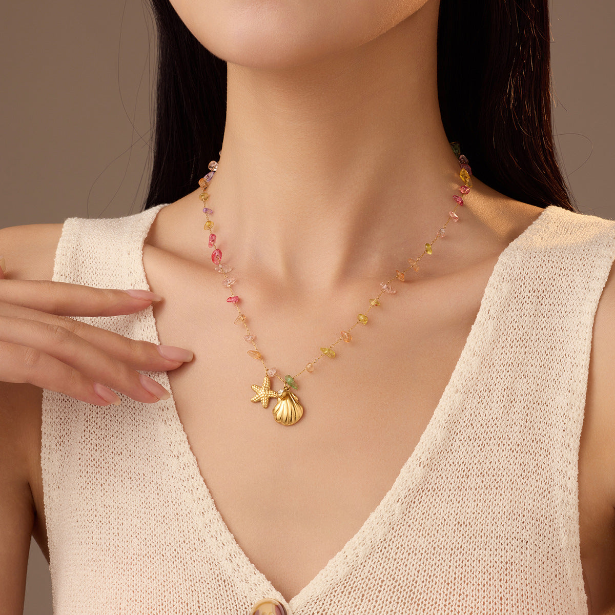 Collier en verre de mer