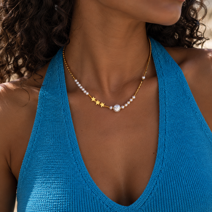 Collier de perles étoilé