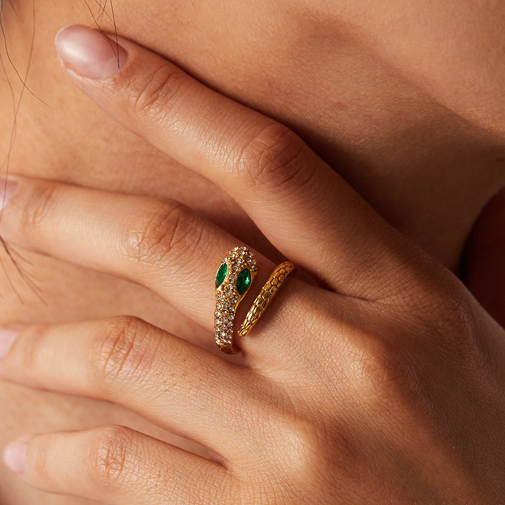 Emerald Python Ring