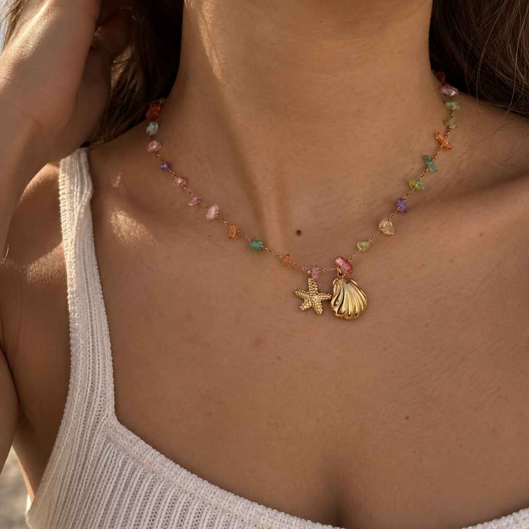 Collier en verre de mer