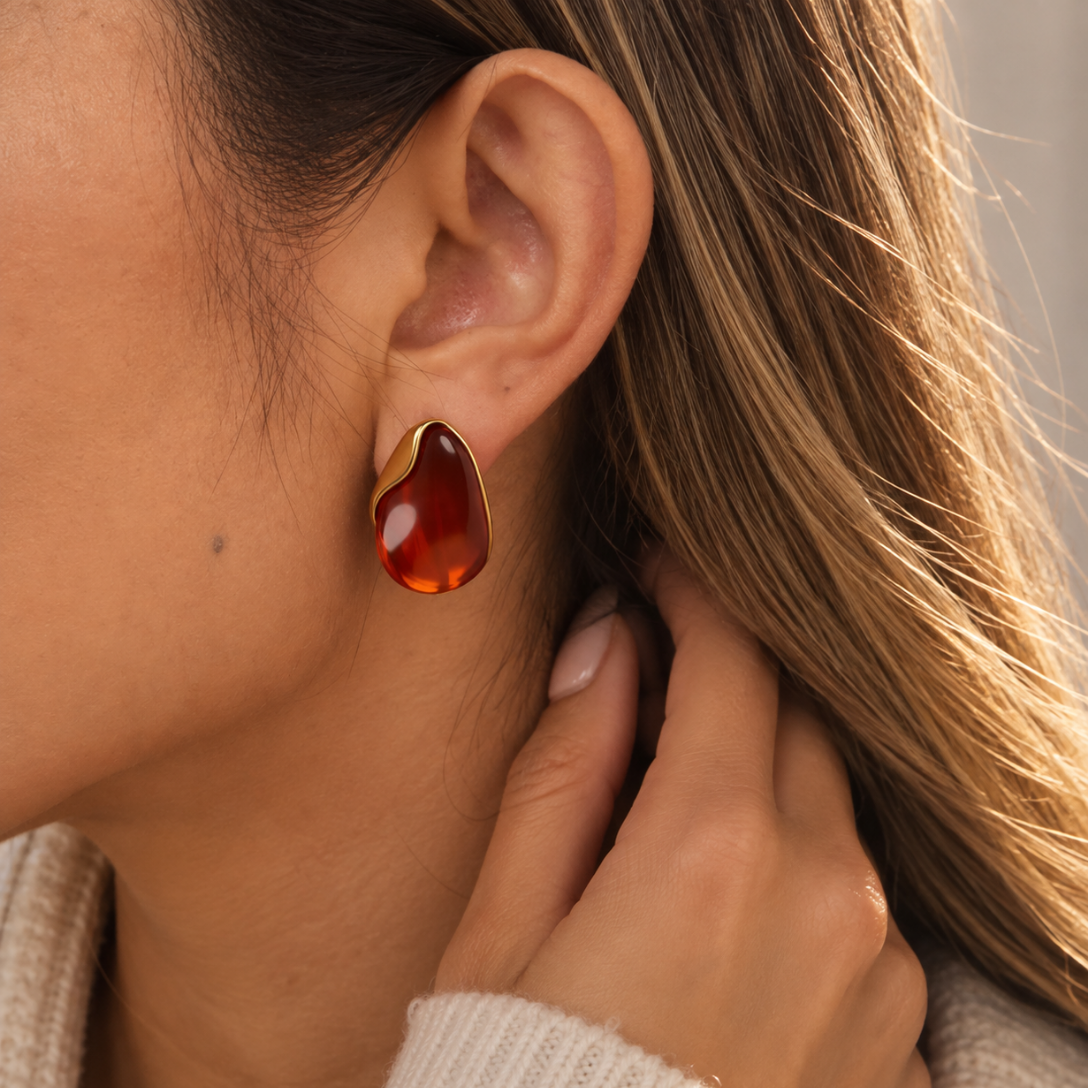 Boucles d'oreilles pendantes Feu flamboyant